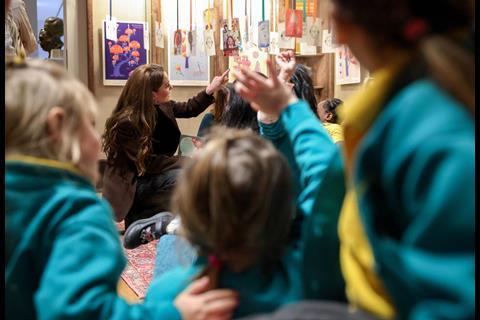 All Souls Primary School visit the National Portrait Gallery in London alongside the Princess of Wales